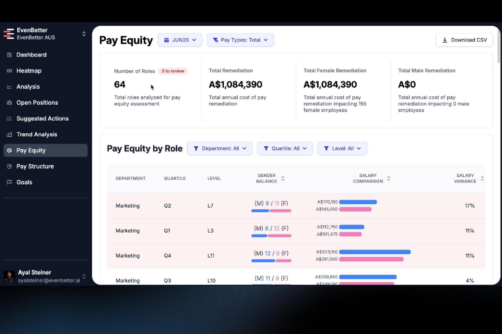 Pay equity audit